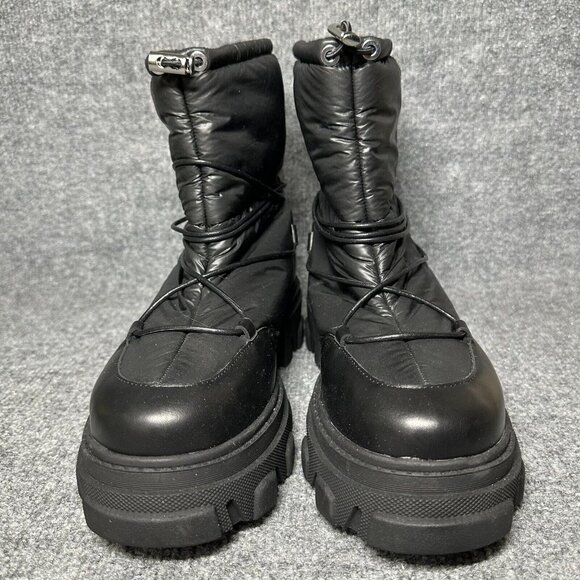 Cecelia New York JR Water Resistant Lug Sole Bootie Black Boots Womens Size 9 - Picture 2 of 10